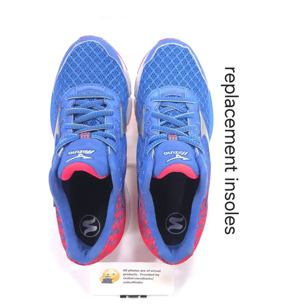 Mizuno Wave Rider 19 Athletic Shoe Womens Size 7.5 J1GD160301 Blue Red